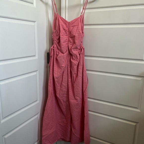 Nation Peppa Ruched Linen-Blend Sundress in Pink Size Small - Picture 7 of 10